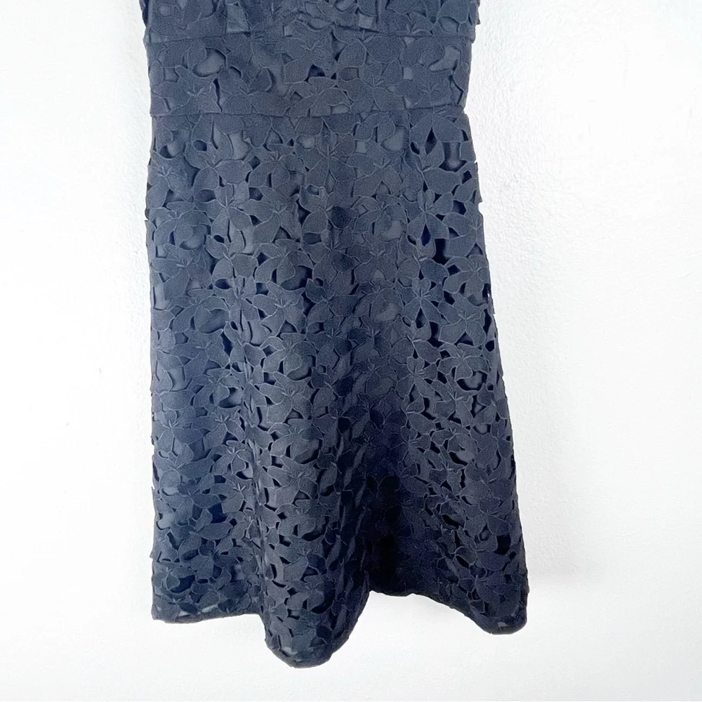 J. CREW Black Lace Sweetheart Back Zipper Oversized Straps Midi Dress Size 4